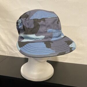 Army Hat Cap Strap Back Blue Camo Cadet Combat‎ Military One Size L LARGE 7.5